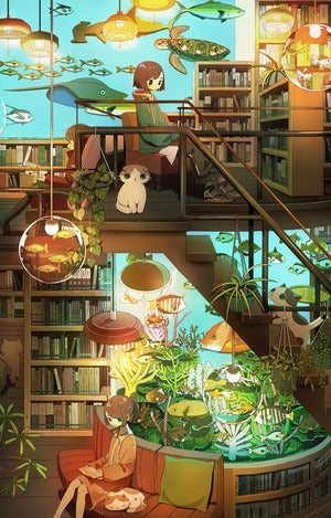 Postcard - Tosho suizokukan -